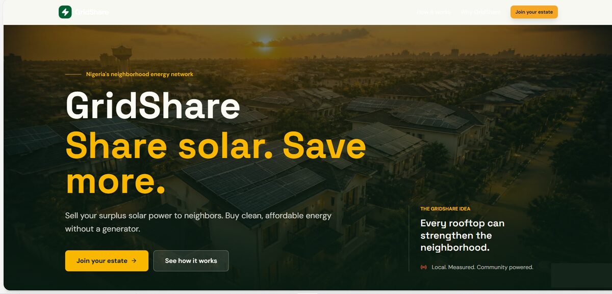 GridShare interface